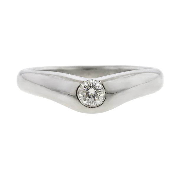 Tiffany & Co Elsa Peretti Curved Band Diamond Ring - Platinum