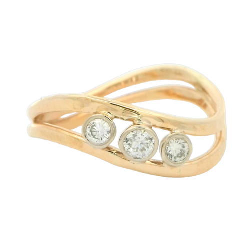 Gentle Waves Diamond Ring - Two Tone