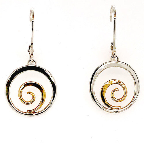 Spiral Earrings - Two Tone