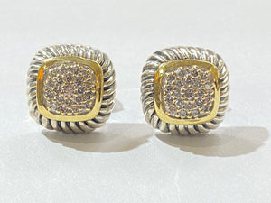 David Yurman Albion Diamond Earrings - Two Tone