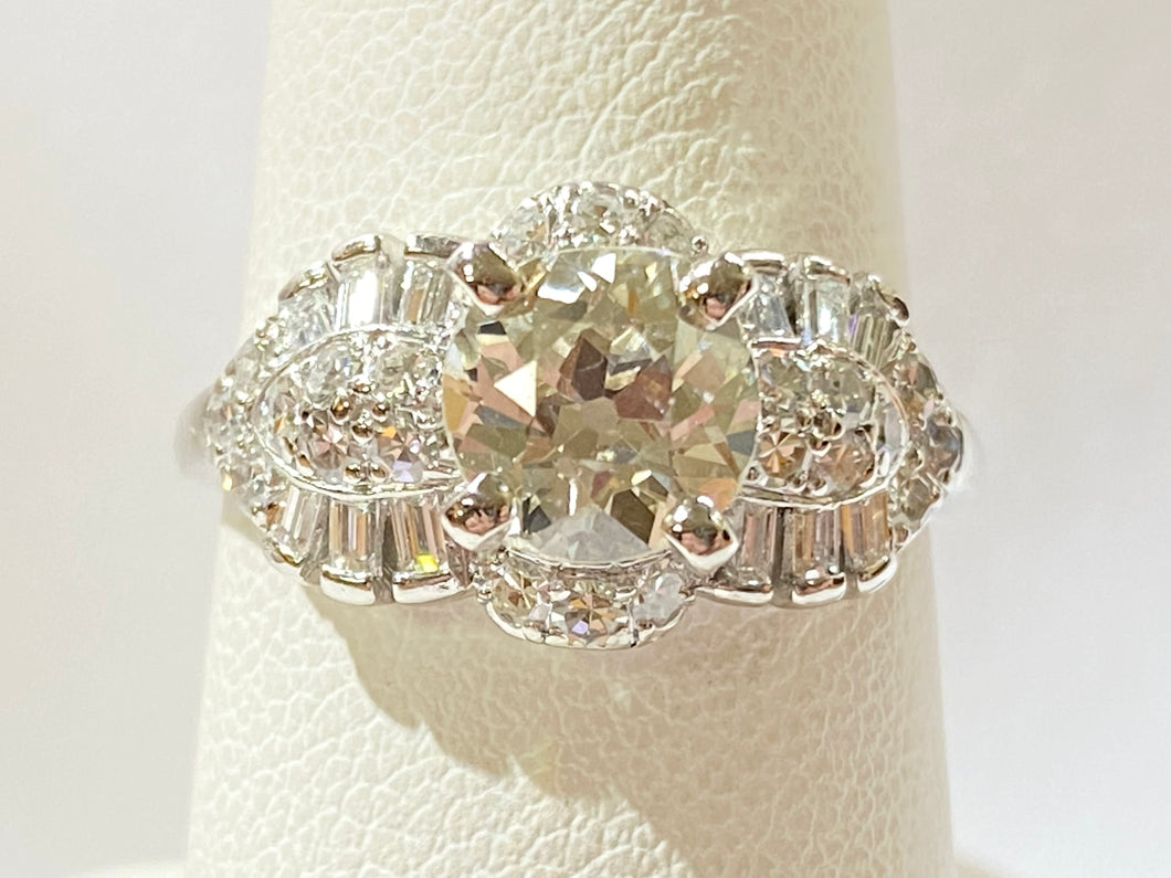 2.05ctw Diamond Deco Ring GIA - Platinum