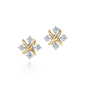 Tiffany & Co Schlumberger Lynn Design Post Earrings - Two Tone