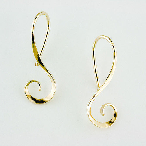 White gold on sale spiral earrings